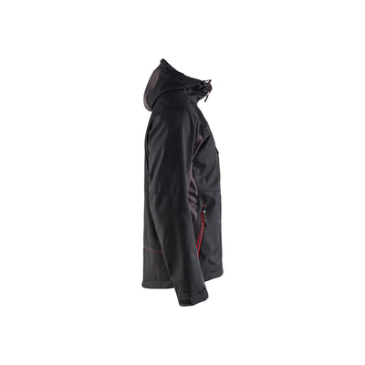 Blaklader 47532516 Hooded Softshell Jacket Black/Red Right #colour_black-red