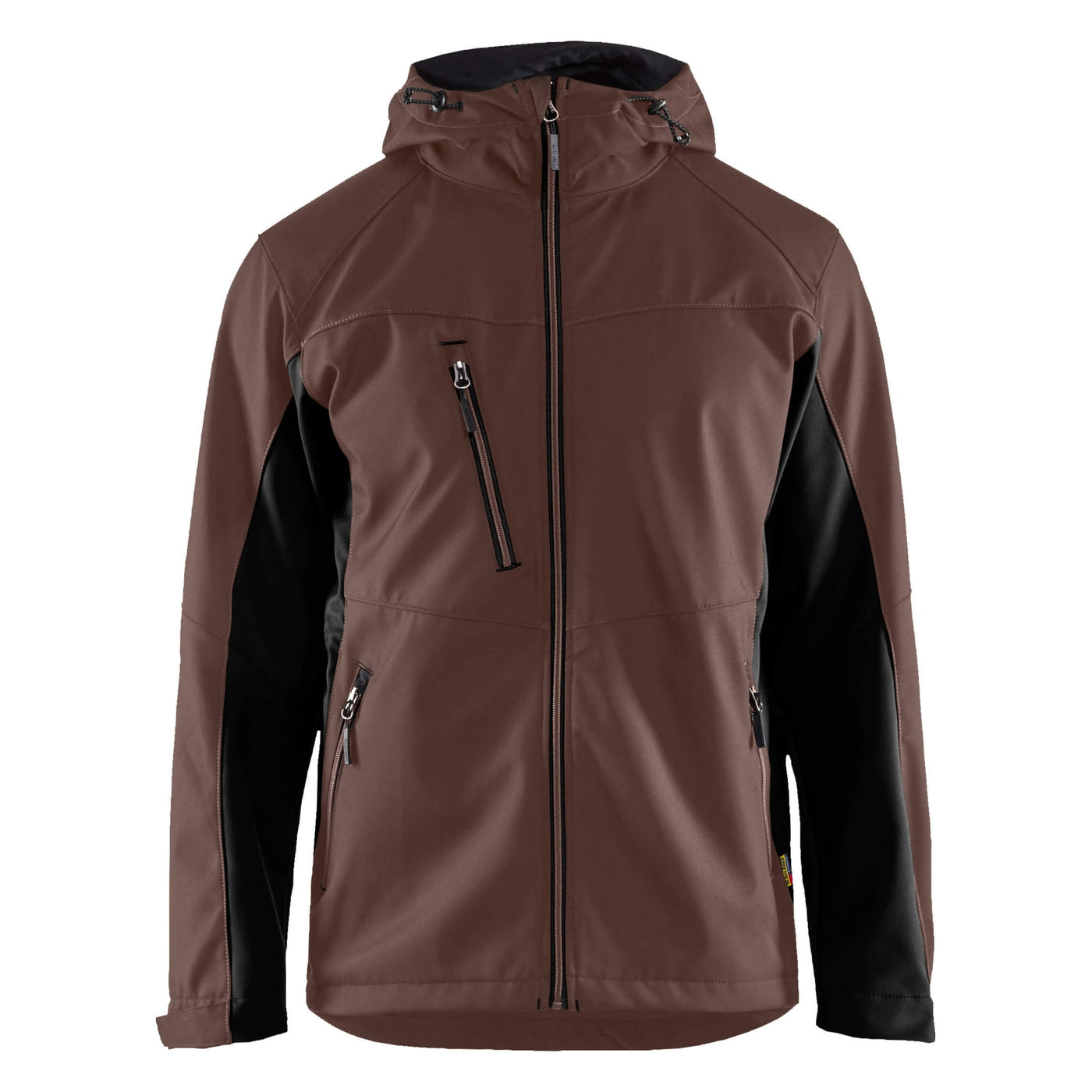 Blaklader 47532516 Hooded Softshell Jacket Brown/Black Main #colour_brown-black