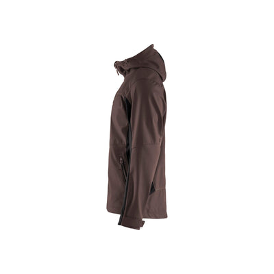 Blaklader 47532516 Hooded Softshell Jacket Brown/Black Left #colour_brown-black