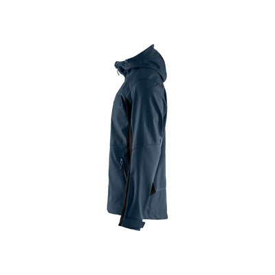 Blaklader 47532516 Hooded Softshell Jacket Dark Navy Blue/Black Left #colour_dark-navy-black