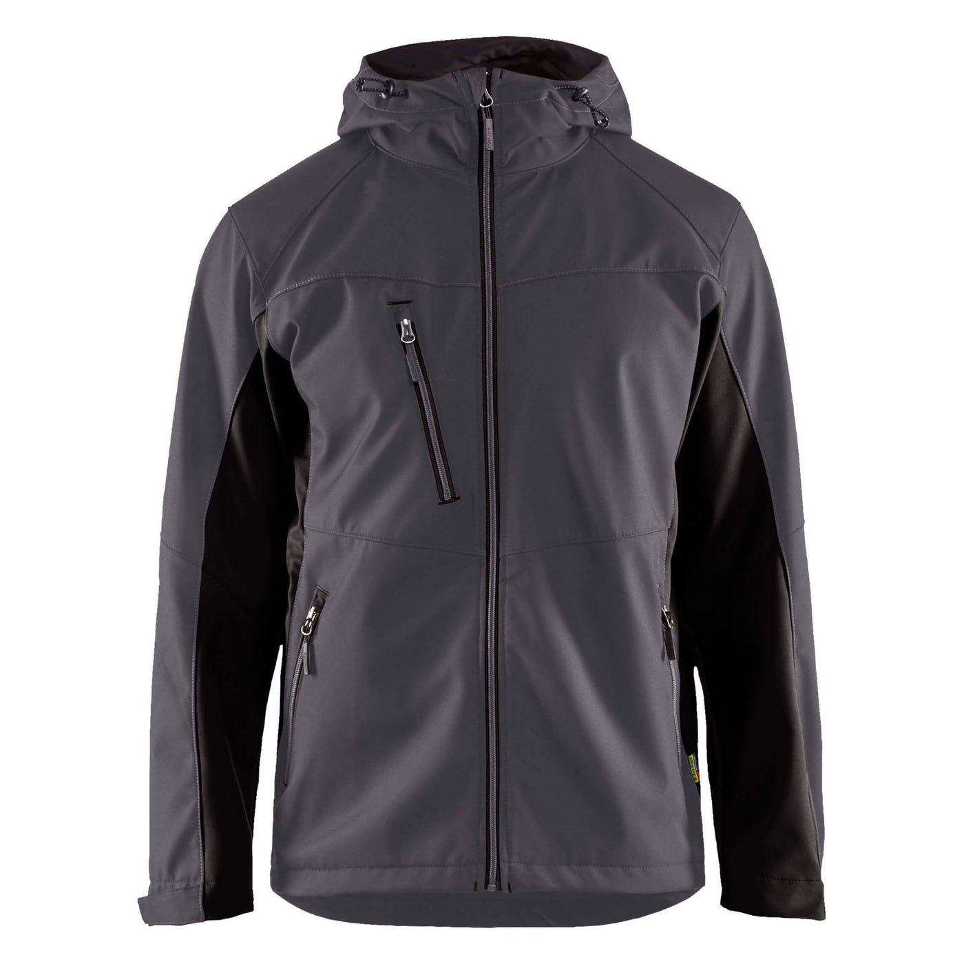 Blaklader 47532516 Hooded Softshell Jacket Mid Grey/Black Main #colour_mid-grey-black