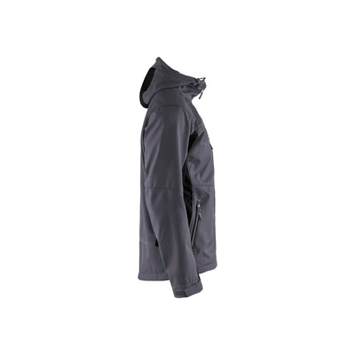 Blaklader 47532516 Hooded Softshell Jacket Mid Grey/Black Right #colour_mid-grey-black