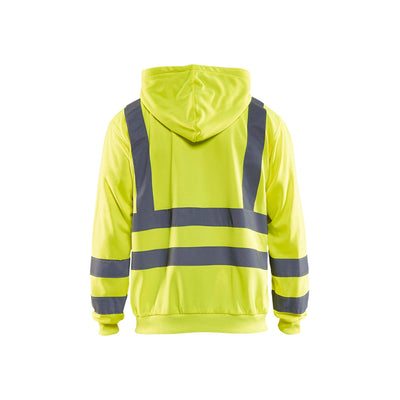 Blaklader 33461974 Hooded Sweater Hi-Vis Hi-Vis Yellow Rear #colour_yellow