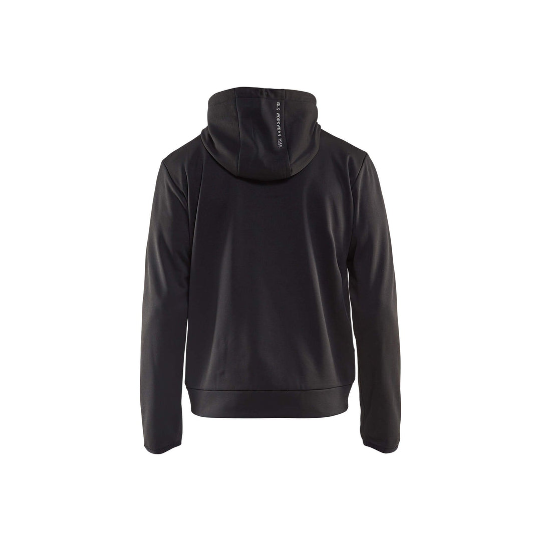 Blaklader 33632526 Hoodie Full Zip Black/Dark Grey Rear #colour_black-dark-grey