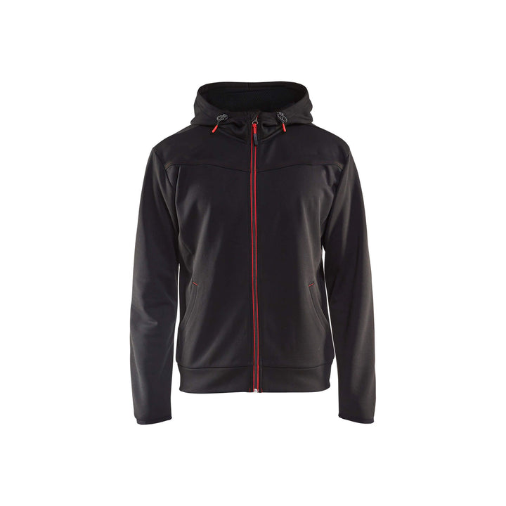 Blaklader 33632526 Hoodie Full Zip Black/Red Main #colour_black-red