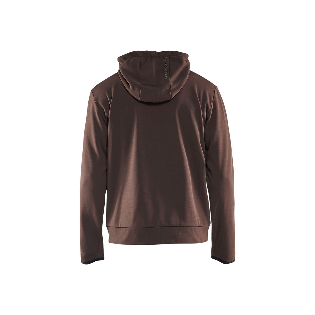 Blaklader 33632526 Hoodie Full Zip Brown/Black Rear #colour_brown-black