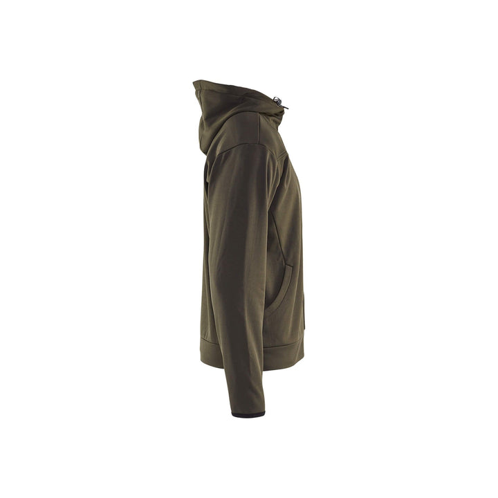 Blaklader 33632526 Hoodie Full Zip Dark Olive Green/Black Right #colour_dark-olive-green-black