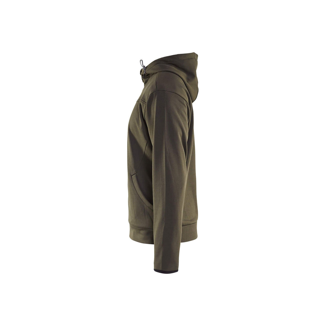 Blaklader 33632526 Hoodie Full Zip Dark Olive Green/Black Left #colour_dark-olive-green-black