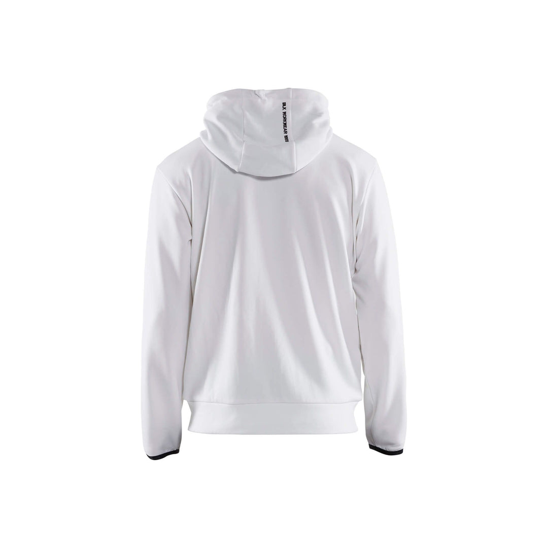 Blaklader 33632526 Hoodie Full Zip White/Dark Grey Rear #colour_white-dark-grey