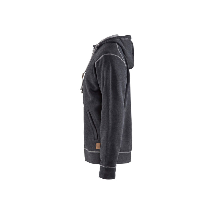 Blaklader 33981157 Hoodie Full Zip Black Melange Left #colour_black-melange