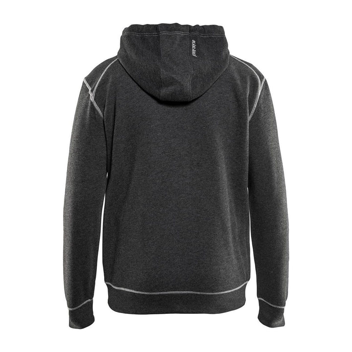 Blaklader 33981157 Hoodie Full Zip Black Melange Rear #colour_black-melange