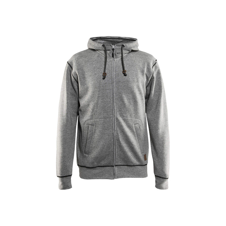 Blaklader 33981157 Hoodie Full Zip Grey Melange Main #colour_grey-melange