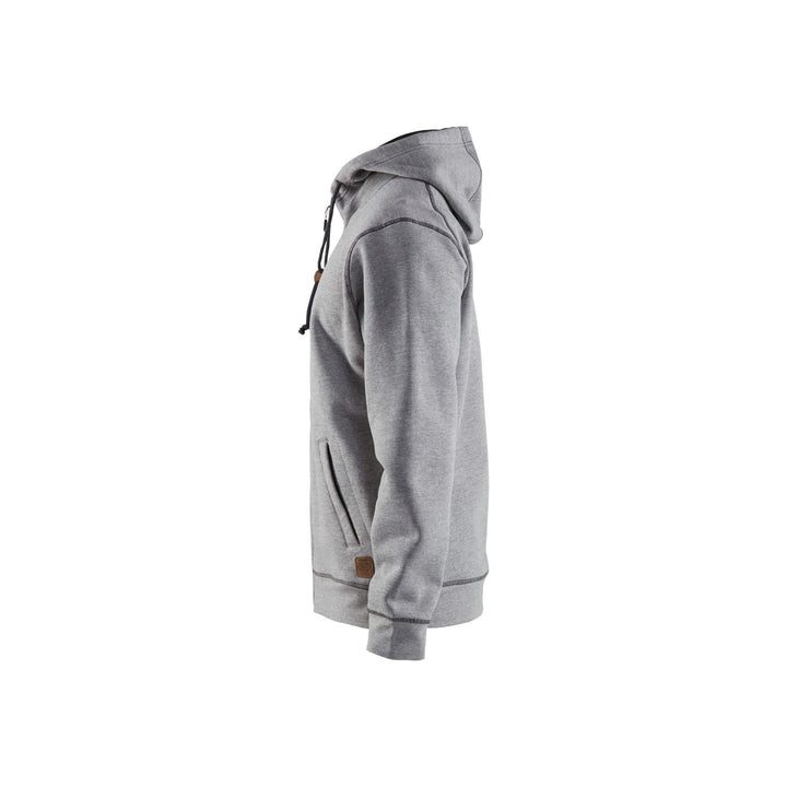 Blaklader 33981157 Hoodie Full Zip Grey Melange Left #colour_grey-melange