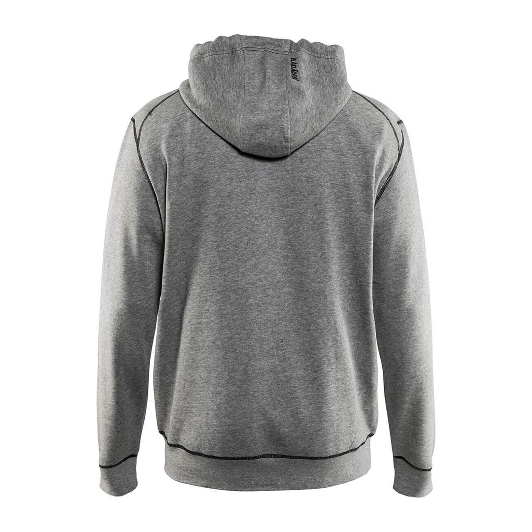 Blaklader 33981157 Hoodie Full Zip Grey Melange Rear #colour_grey-melange