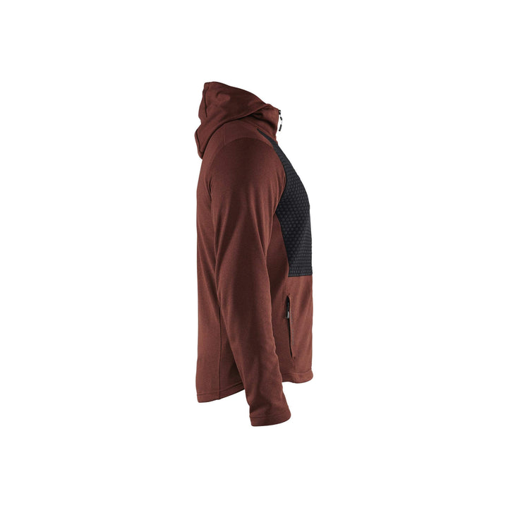 Blaklader 35402533 Hoodie Full Zip Burned Red/Black Right #colour_burned-red-black