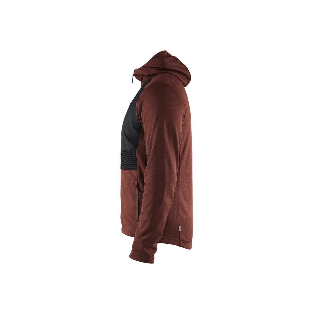 Blaklader 35402533 Hoodie Full Zip Burned Red/Black Left #colour_burned-red-black