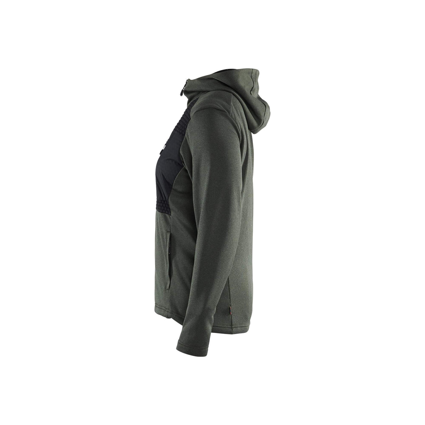 Blaklader 35422533 Hoodie with Full-length Zipper Autumn Green/Black Left #colour_autumn-green-black
