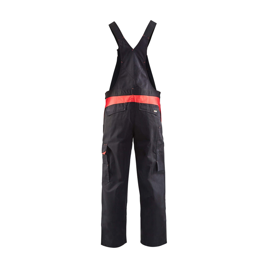 Blaklader 26641800 Industry Bib Overalls Black/Red Rear #colour_black-red