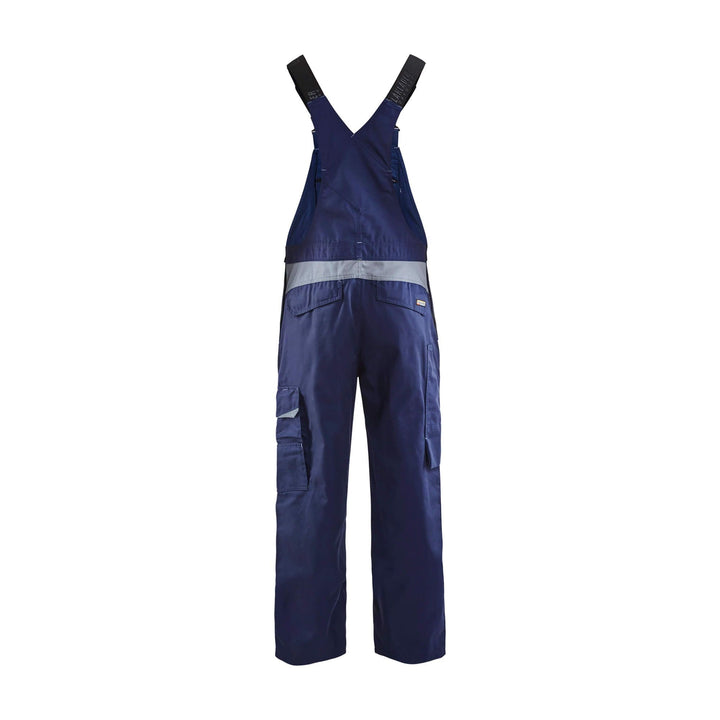 Blaklader 26641800 Industry Bib Overalls Navy Blue/Grey Rear #colour_navy-blue-grey