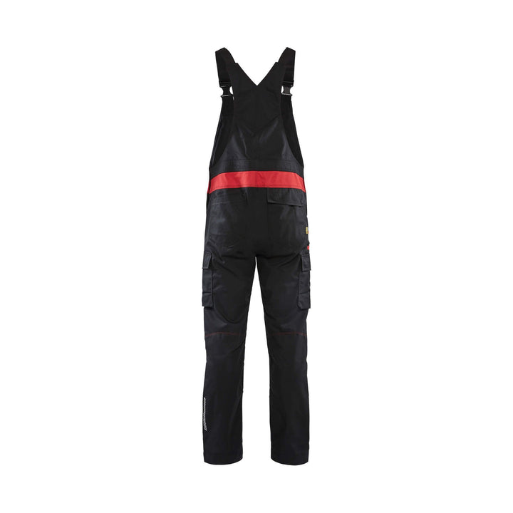 Blaklader 26441832 Industry Bib Overalls Stretch Black/Red Rear #colour_black-red