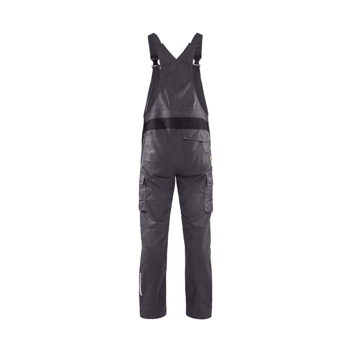 Blaklader 26441832 Industry Bib Overalls Stretch Mid Grey/Black Rear #colour_mid-grey-black