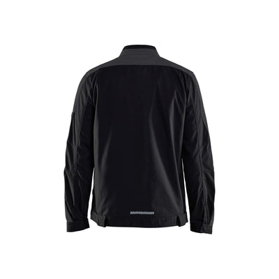 Blaklader 44441832 Industry Jacket Stretch Black/Dark Grey Rear #colour_black-dark-grey