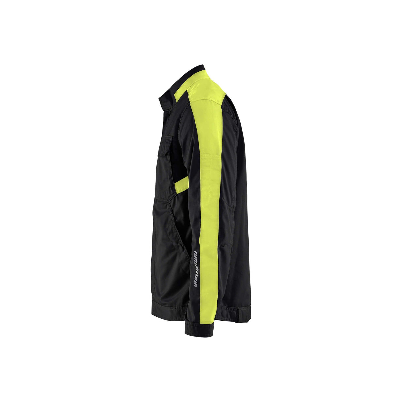 Blaklader 44441832 Industry Jacket Stretch Black/Hi-Vis Yellow Left #colour_black-yellow