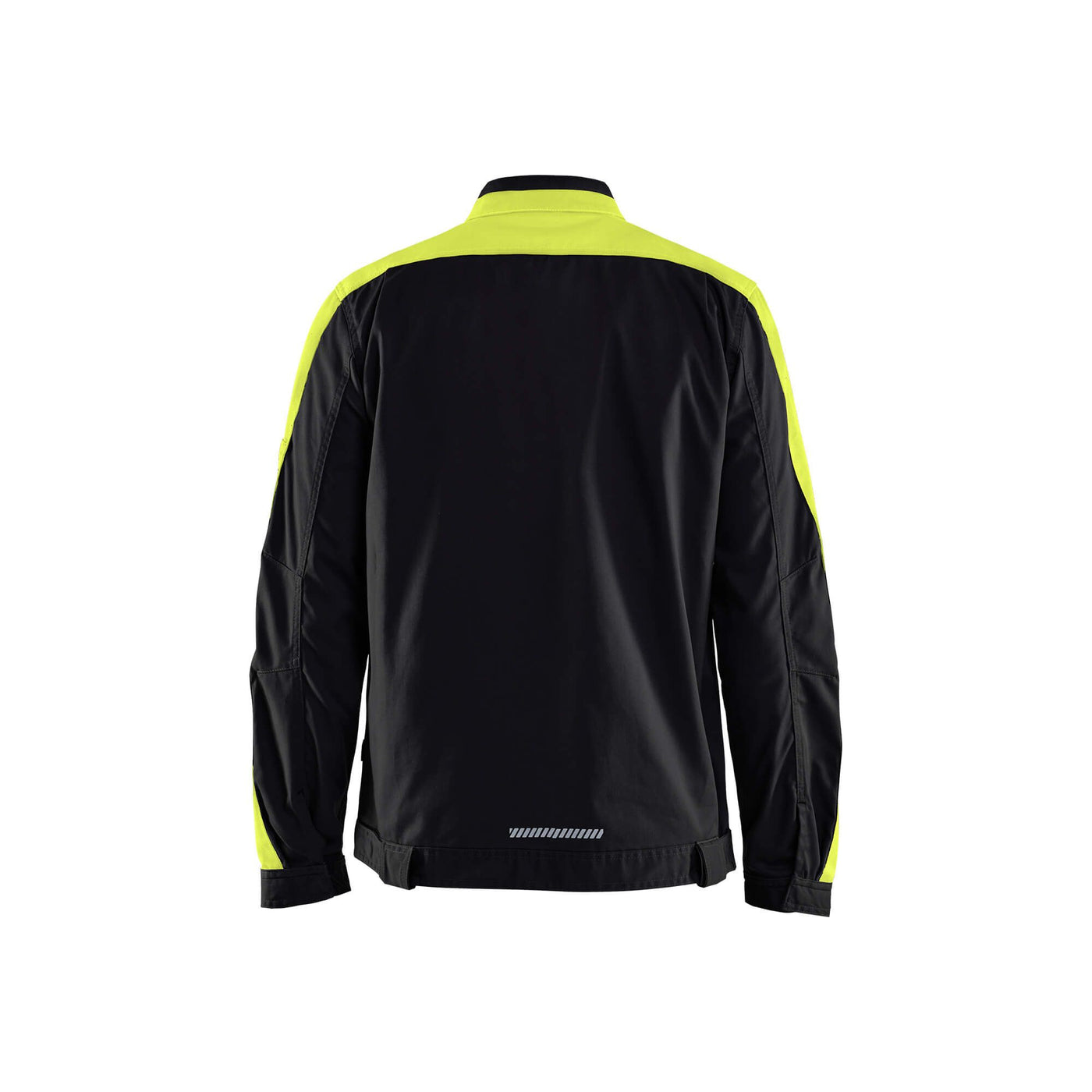 Blaklader 44441832 Industry Jacket Stretch Black/Hi-Vis Yellow Rear #colour_black-yellow