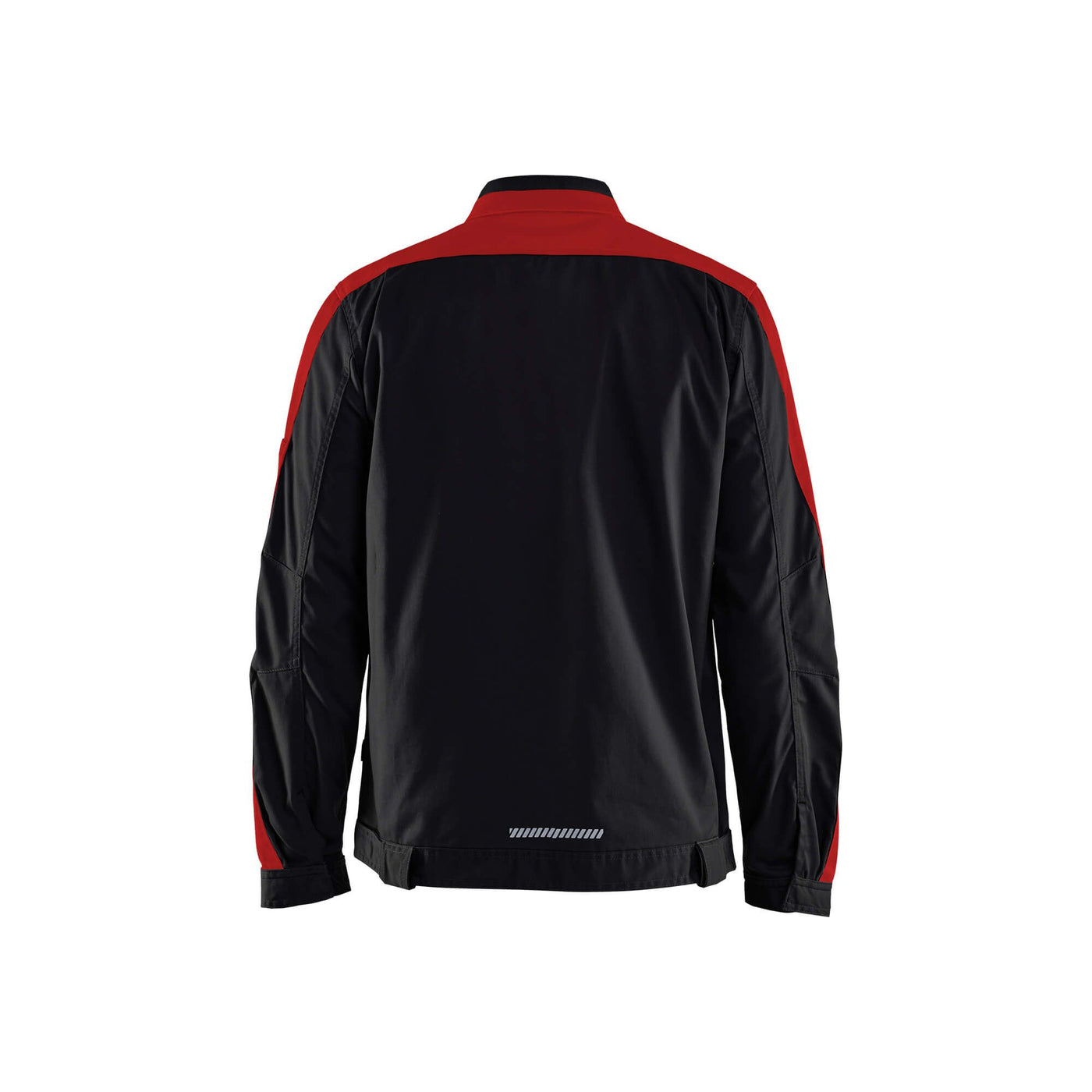 Blaklader 44441832 Industry Jacket Stretch Black/Red Rear #colour_black-red