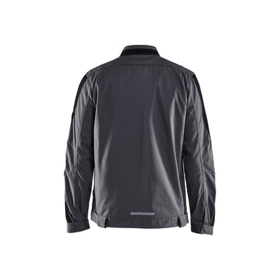 Blaklader 44441832 Industry Jacket Stretch Mid Grey/Black Rear #colour_mid-grey-black