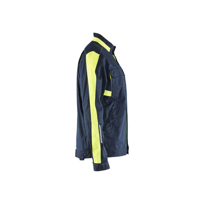 Blaklader 44441832 Industry Jacket Stretch Dark Navy Blue/Hi-Vis Yellow Right #colour_dark-navy-blue-hi-vis-yellow