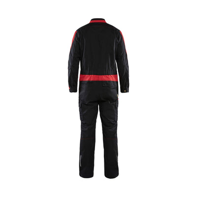 Blaklader 61441832 Industry Overalls Stretch Black/Red Rear #colour_black-red