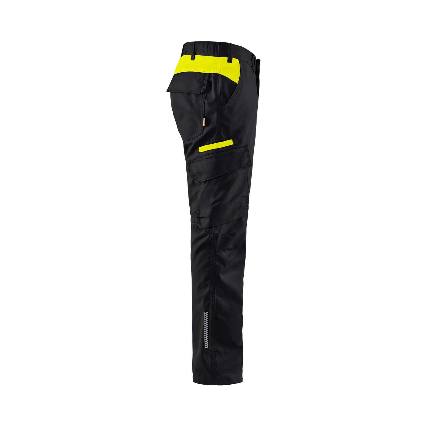 Blaklader 14441832 Industry Trousers Stretch Black/Hi-Vis Yellow Right #colour_black-hi-vis-yellow