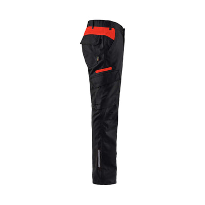 Blaklader 14441832 Industry Trousers Stretch Black/Red Right #colour_black-red