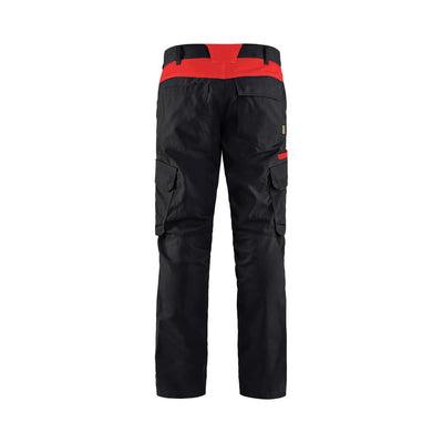 Blaklader 14441832 Industry Trousers Stretch Black/Red Rear #colour_black-red
