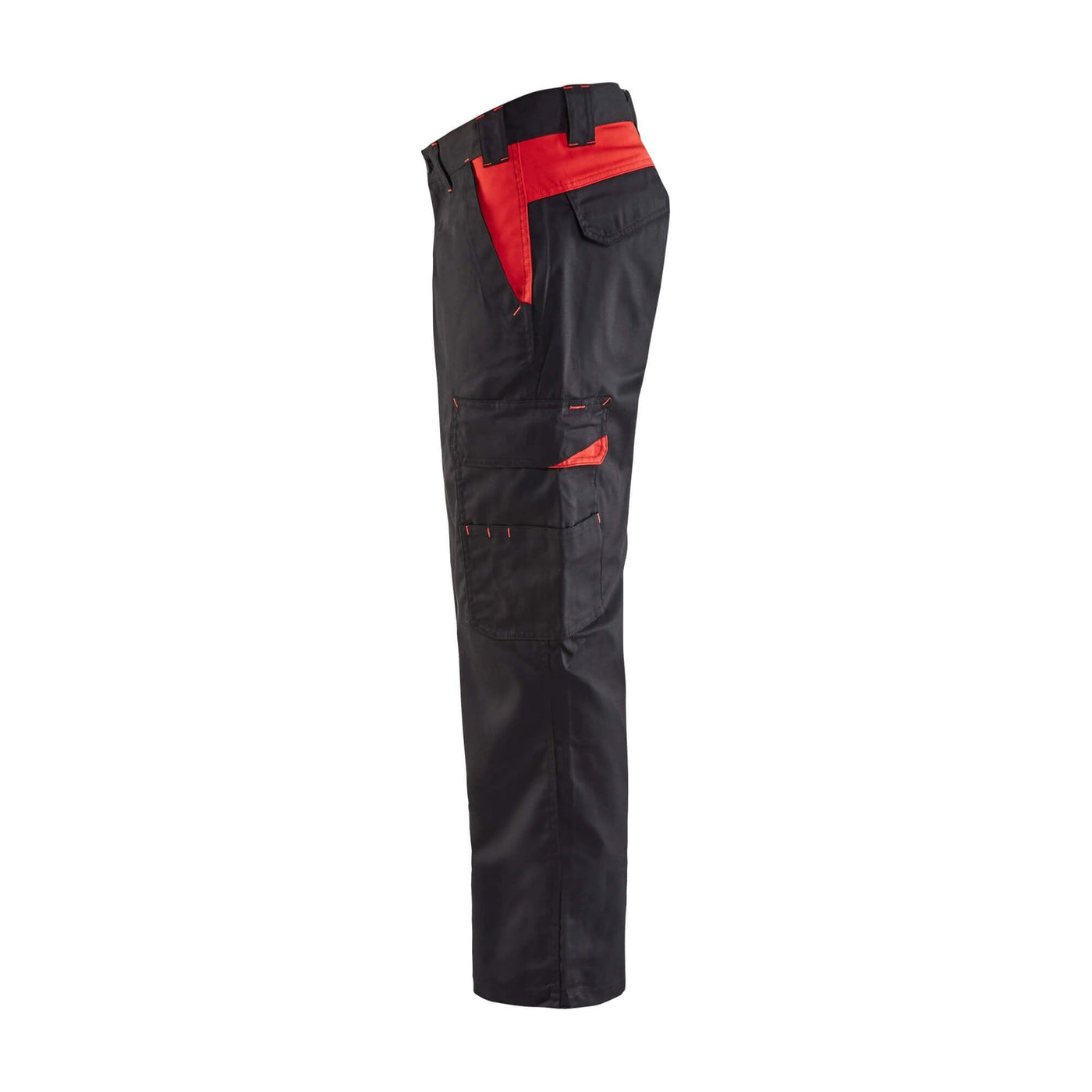 Blaklader 14041800 Industry Work Trousers Black/Red Left #colour_black-red