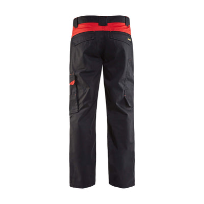 Blaklader 14041800 Industry Work Trousers Black/Red Rear #colour_black-red