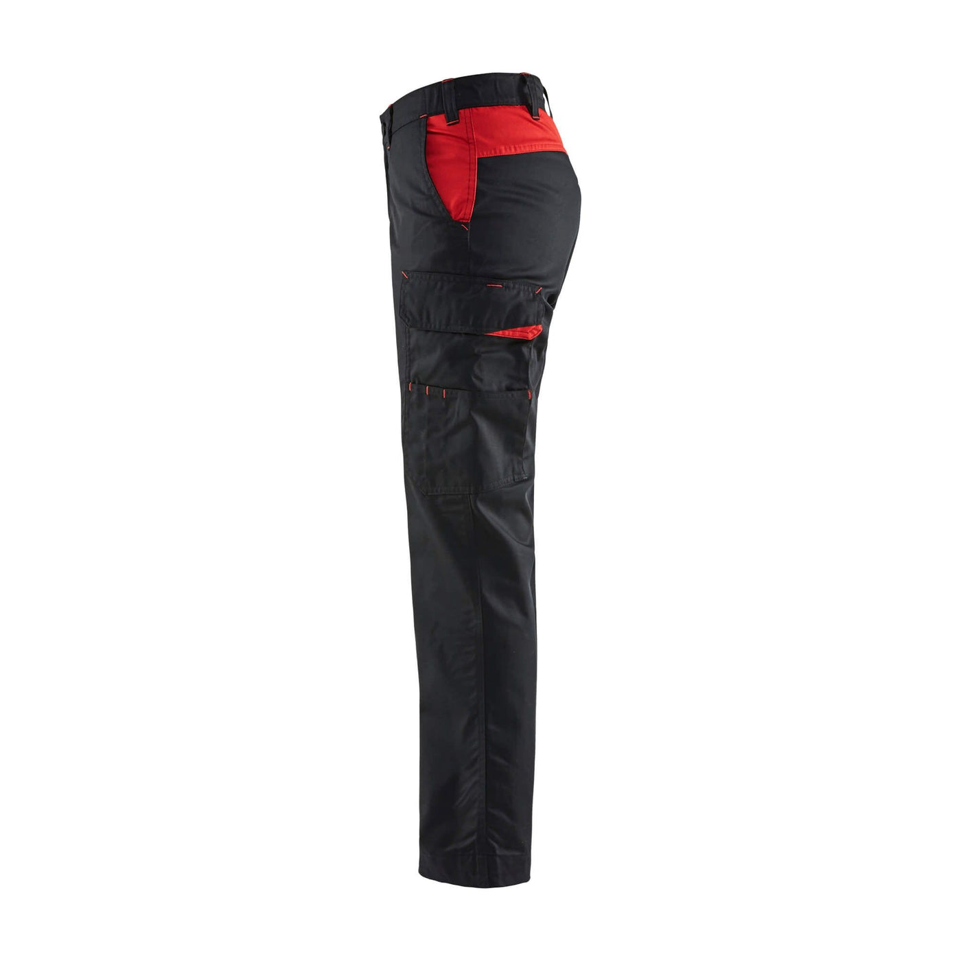 Blaklader 71041800 Industry Work Trousers Black/Red Left #colour_black-red