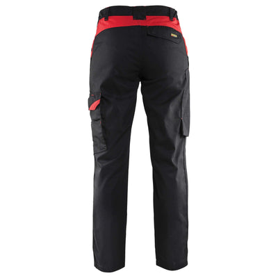 Blaklader 71041800 Industry Work Trousers Black/Red Rear #colour_black-red