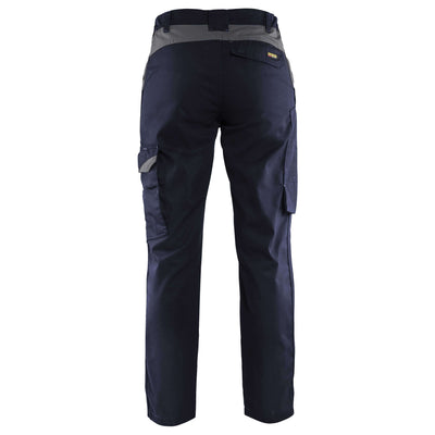 Blaklader 71041800 Industry Work Trousers Navy Blue/Grey Rear #colour_navy-blue-grey