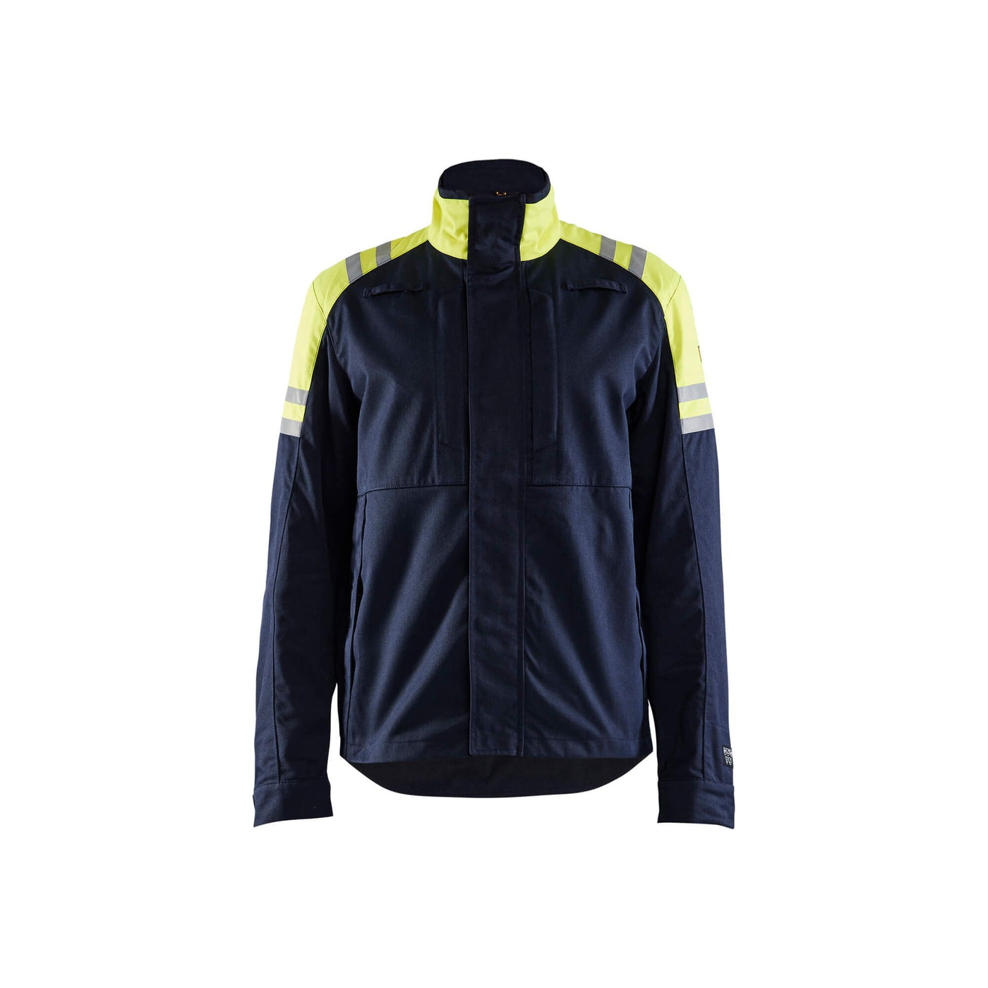 Blaklader 45051519 Jacket Inherent Steel Navy Blue/Hi-Vis Yellow Main #colour_navy-blue-hi-vis-yellow
