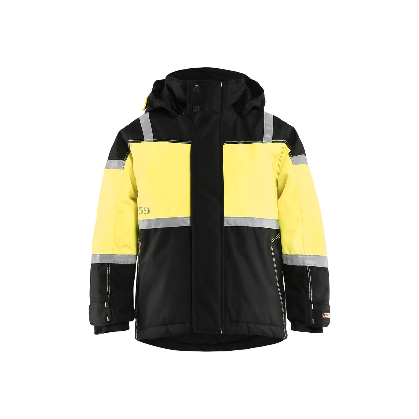 Blaklader 48581977 Kids Winter Jacket Black/Hi-Vis Yellow Main #colour_black-yellow