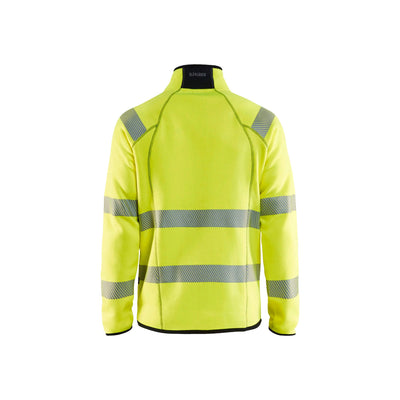 Blaklader 49222120 Knitted Hi-Vis Jacket Hi-Vis Yellow Rear #colour_yellow