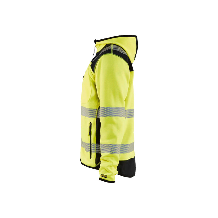 Blaklader 49232120 Knitted Hi-Vis Jacket Yellow/Black Left #colour_yellow-black