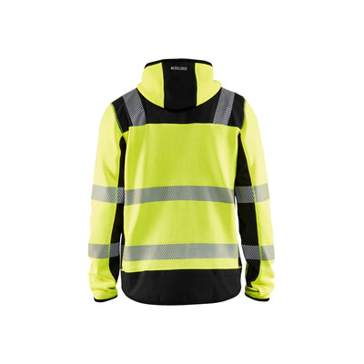Blaklader 49232120 Knitted Hi-Vis Jacket Yellow/Black Rear #colour_yellow-black