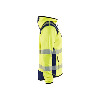 Blaklader 49232120 Knitted Hi-Vis Jacket Yellow/Navy Blue Right #colour_yellow-navy-blue