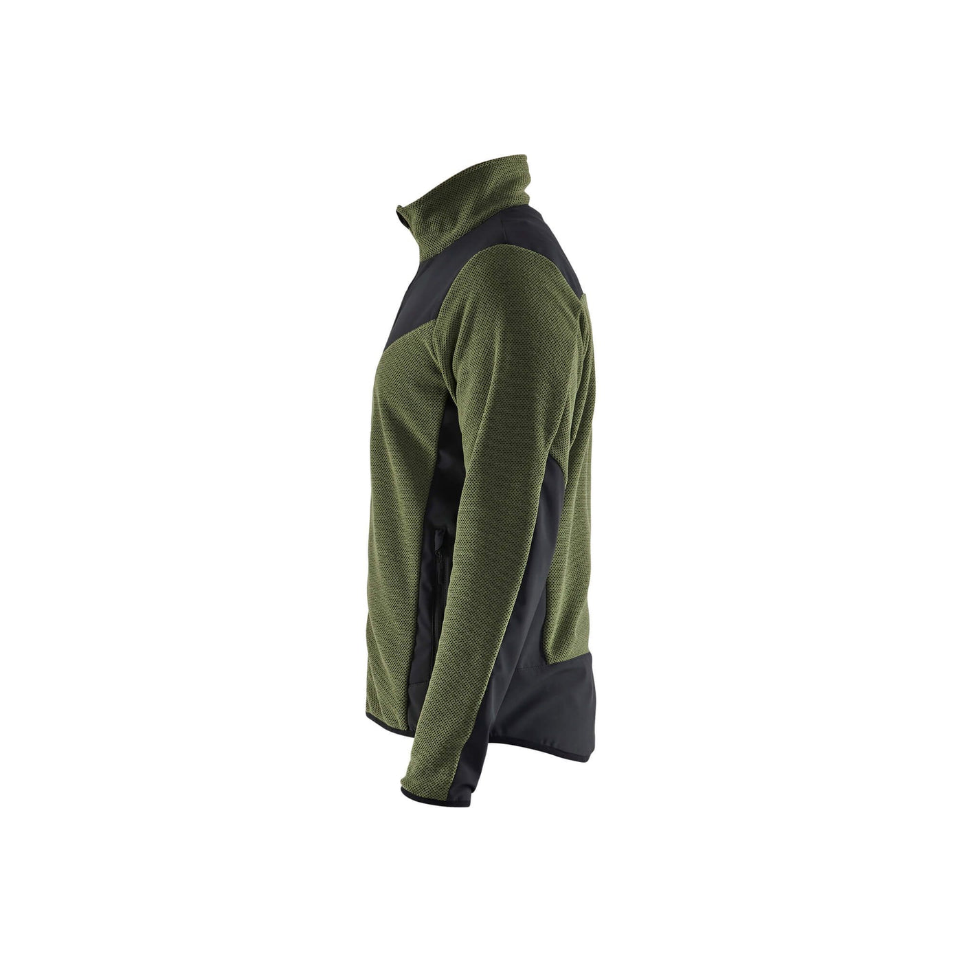 Blaklader 59422536 Knitted Jacket With Softshell Autumn Green/Black Left #colour_autumn-green-black
