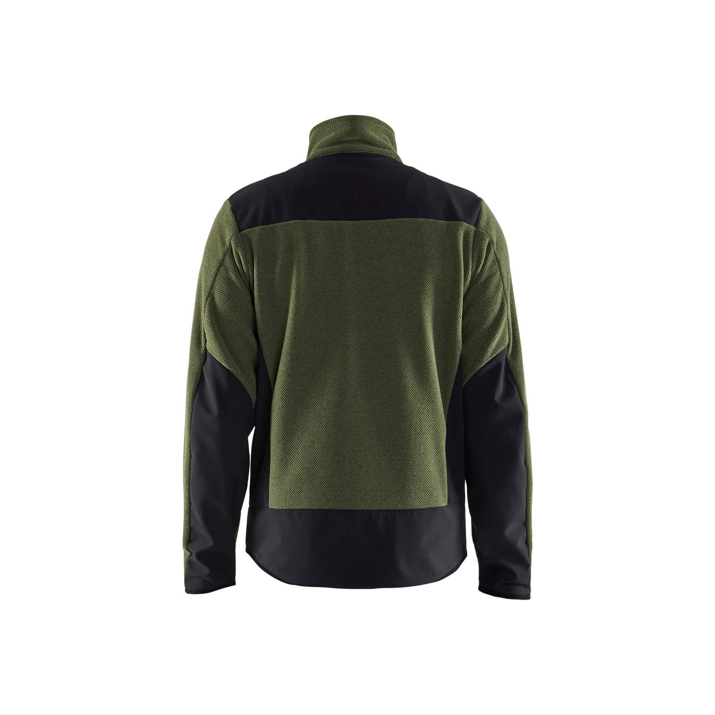 Blaklader 59422536 Knitted Jacket With Softshell Autumn Green/Black Rear #colour_autumn-green-black
