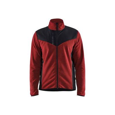 Blaklader 59422536 Knitted Jacket With Softshell Burned Red/Black Main #colour_burned-red-black