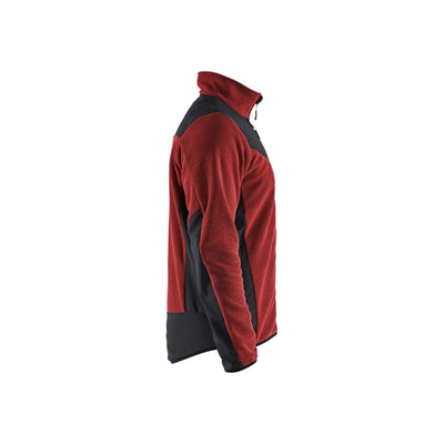 Blaklader 59422536 Knitted Jacket With Softshell Burned Red/Black Right #colour_burned-red-black